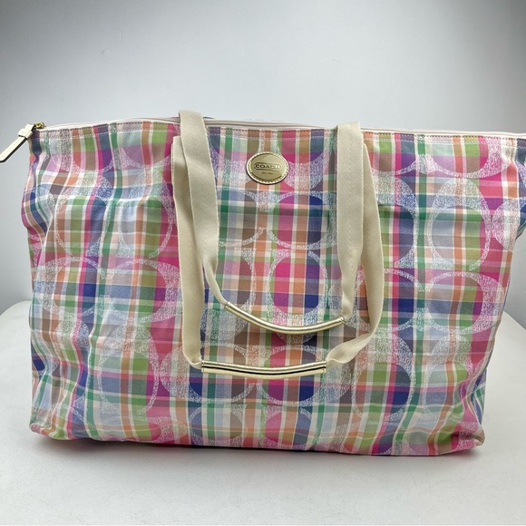 Coach Handbags - Coach Daisy Madras Large Packable Weekender Tote
